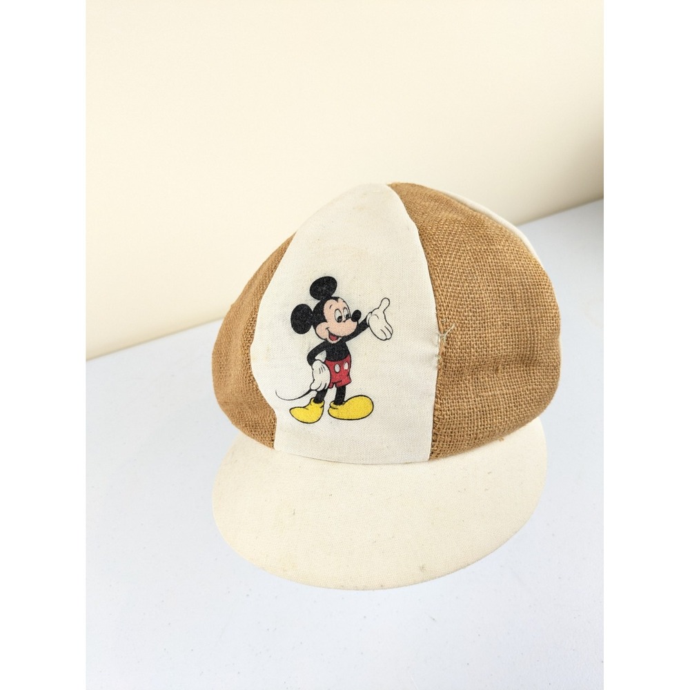 Vintage Walt Disney Productions Hat Mickey Mouse Newsboy Tweed Cotton 60's RARE‎